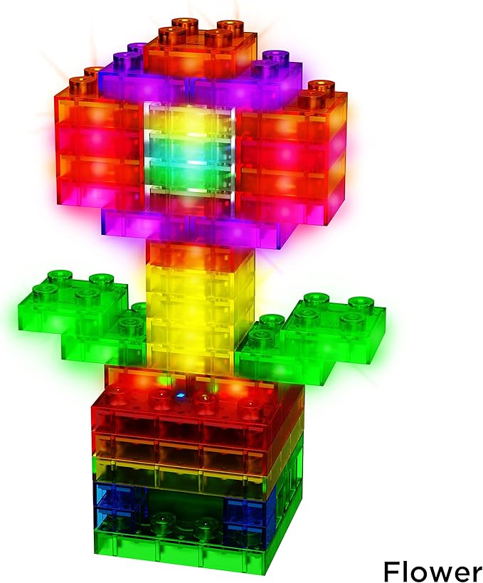 E-Blox Building Blocks STEM Circuit Kit, Build Your Own Sound & Touch Controlled Light Show, LED Lights Fade in & Out, Reacts to Voice & Music, Science, Birthday Gift, Boys, Girls, 5+