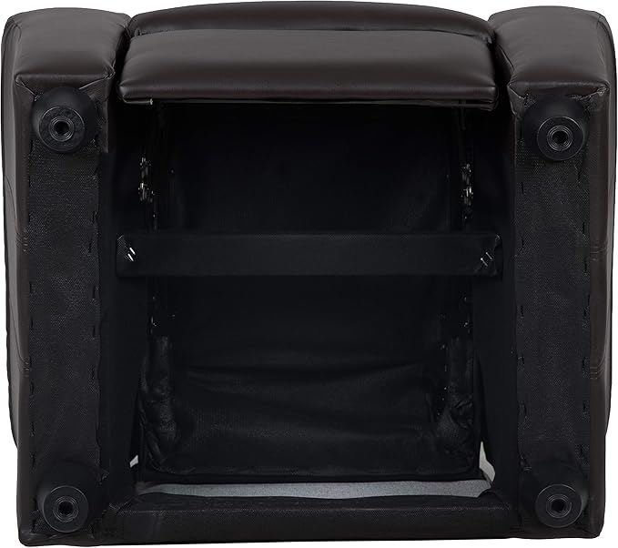 Flash Furniture Vana LeatherSoft Kids Recliner with Cup Holder, Headrest, and Safety Recline, Contemporary Reclining Chair for Kids, Supports up to 90 lbs., Brown