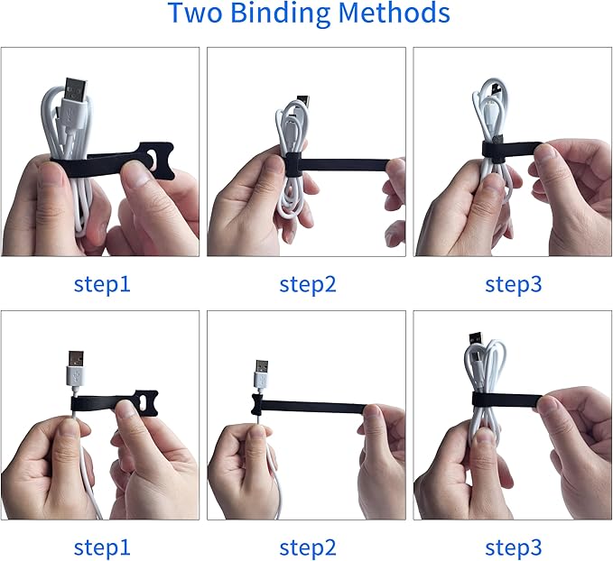 200 PCS 8 Inches Black Reusable Cable Ties, Adjustable Cord Straps, Cable Organizer, Cord Wrap and Hook Loop Cords Management