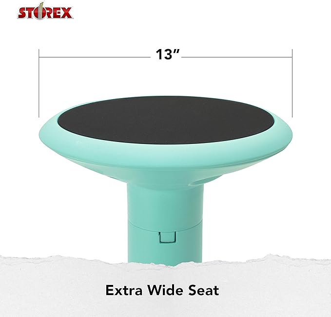 Storex Wiggle Stool – Active Flexible Seating for Classroom and Home Study, Adjustable 12-18 Inch Height, Teal (00306U01C)