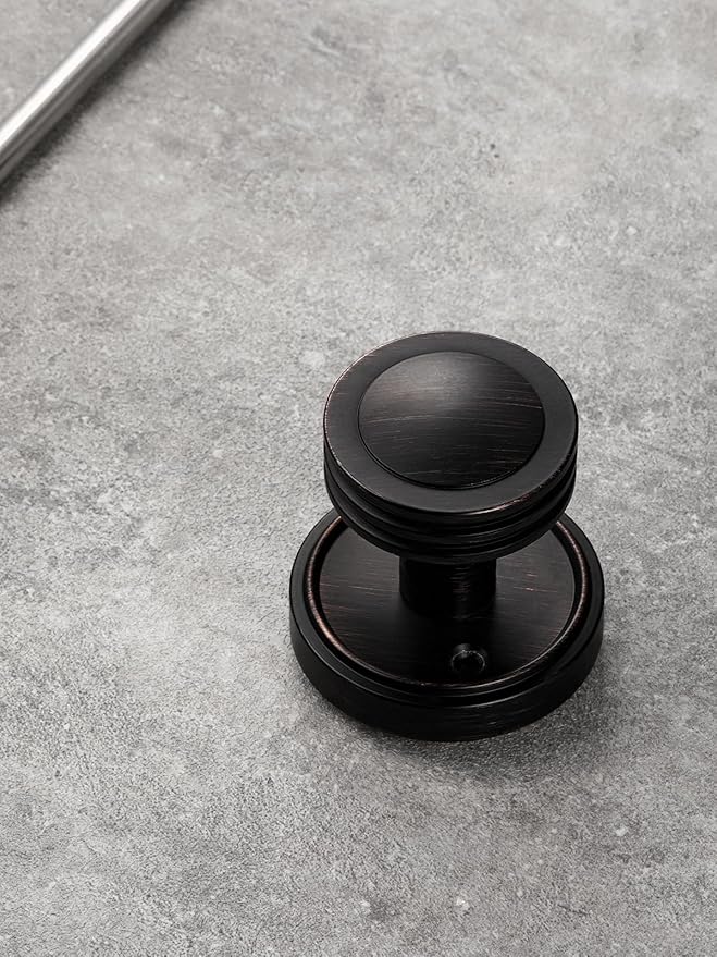 2 Pack Oil Rubbed Bronze Knob Passage Door Knobs Interior Door Knob for Hall and Closet Zinc Alloy