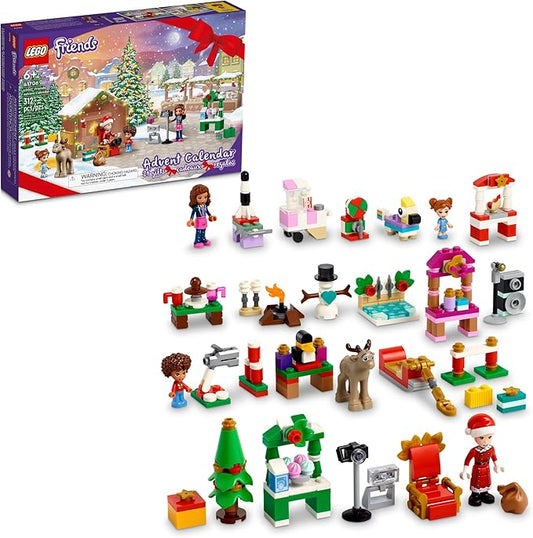 LEGO Friends 2022 Advent Calendar 41706 Building Toy Set; 24 Gifts and Holiday Toys, Including Santa’s Sleigh; for Kids, Boys and Girls, Ages 6+ (312 Pieces)