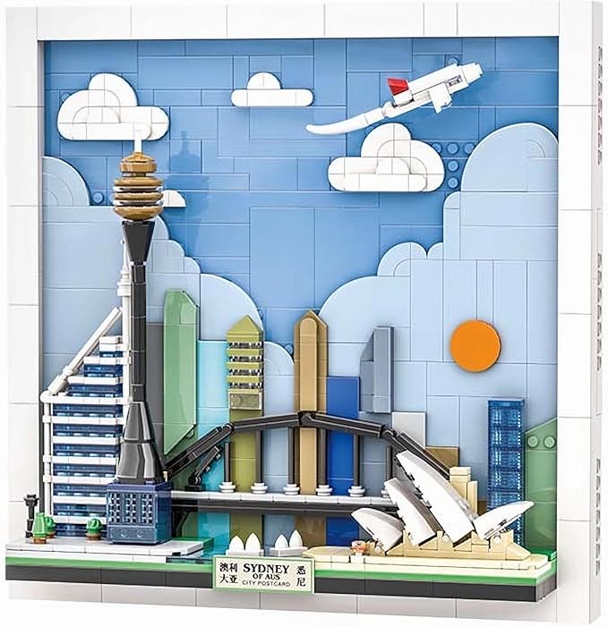 TUTU&LELE Postcard Sydney, 3D Wall Art Craft Kit, Wall Art Architecture Skyline Model Kit, Office Home Décor, Architecture Building Blocks for Adults and Kids (707Pieces)
