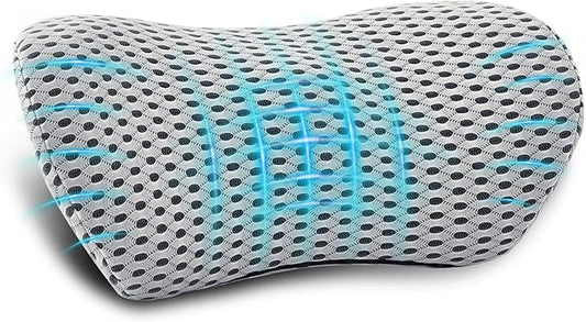 Lumbar Pillow, Memory Foam Lumbar Support Pillow for Office Chair and Car Seat, Ergonomic Streamline Back Pillow for Lower Back Pain Relief, Back Support Pillow for Sitting, Driving, Traveling