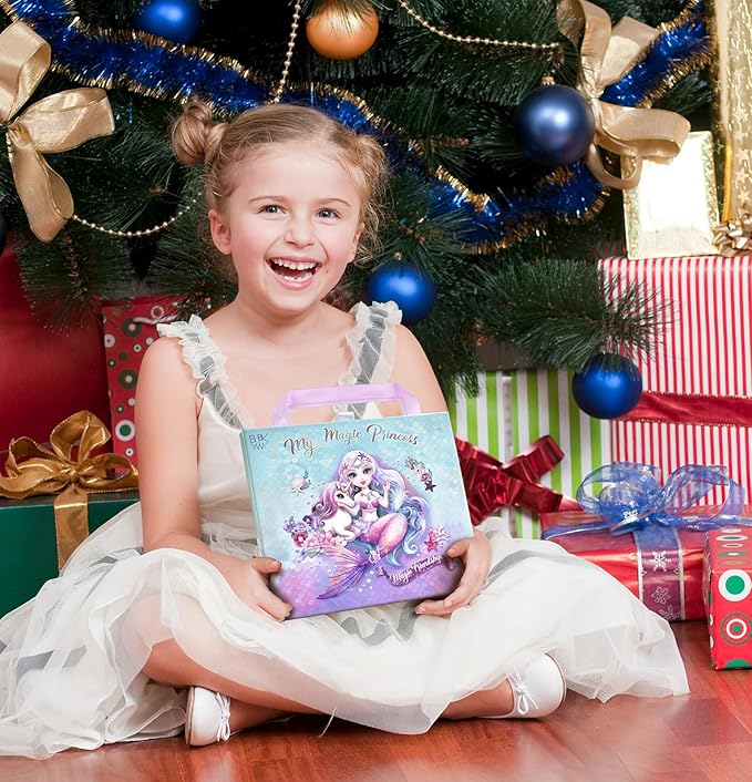 Girls Charm Bracelet Making Kit: Mermaid Jewelry Supplies Make Set Charm Bracelets Kits DIY Art Craft Set Girl Toys Age 5 6 7 8 9 10 11 12 Year Old Girl Little Children Creative Birthday Gifts for Kid