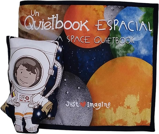 Solar System Cloth Book for 3 Year Old Toddler| Outer Space Fabric Book for Toddlers | Astronaut Plush Toy Included | Preschool and Early Learning | Carry on Travel Play and Learn Sensory Toys.