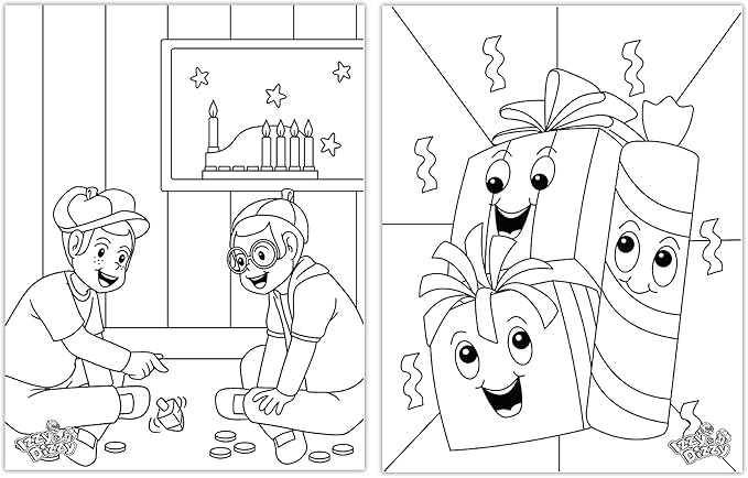 Izzy 'n' Dizzy Hanukkah Coloring Book - Great for Partys and Gifts- Chanuka Coloring Book - 24 Pages - 3 Pack