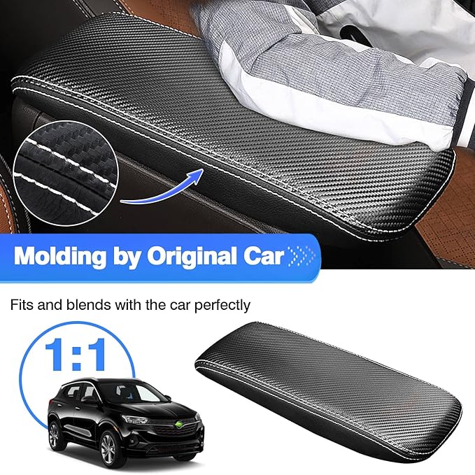 Autorder Center Console Cover for 2020 2021 2022 2023 2024 Buick Encore GX Accessories Armrest Cover Anti-Scratch Middle Console Pad Leather Armrest Protector