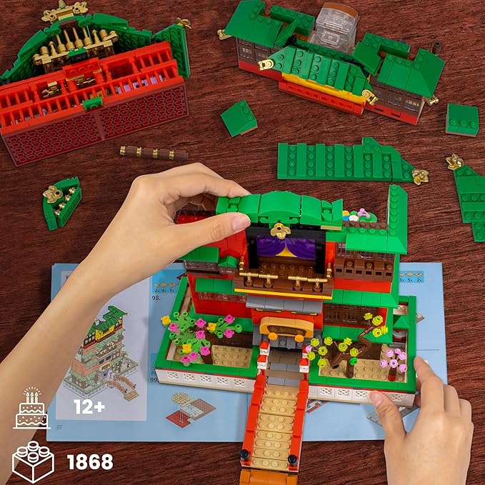 Architectural House Sets Spirited Away Building Block Set, Creative Anime House Building Block Set, Suitable for Adults and Kids Over 12 Years Old (1868pcs)
