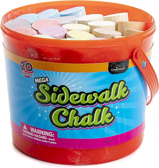 Continuum Games Mega Sidewalk Chalk Set, Indoor and Outdoor Art