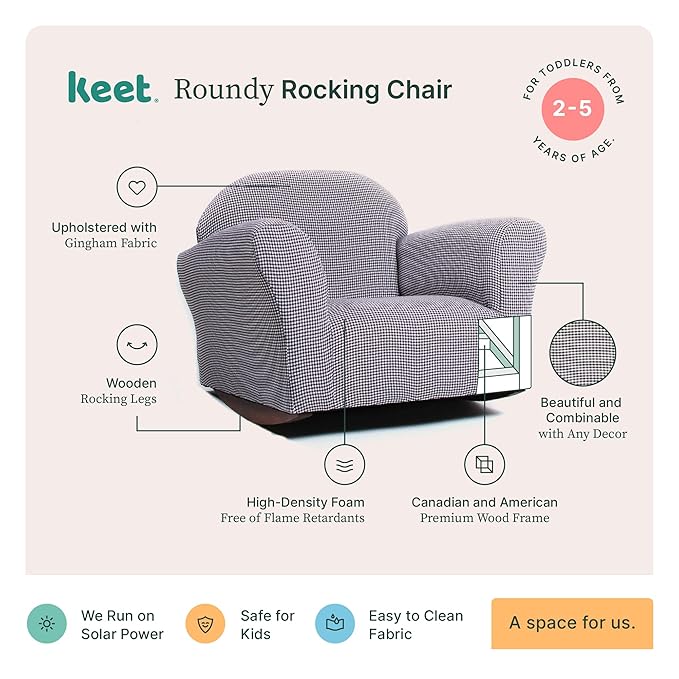 Keet Roundy Rocking Kid's Chair, Brown, Small