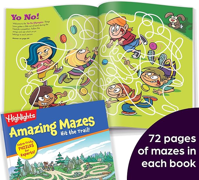 Highlights Amazing Mazes Expert Maze Books for Kids Ages 6 and Up, 144 Pages, 2-Pack of Activity Books for Kids, Screen Free Fun and Challenging Mazes for Kids