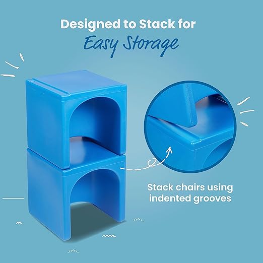ECR4Kids Tri-Me 3-In-1 Cube Chair, Kids Furniture, Blue