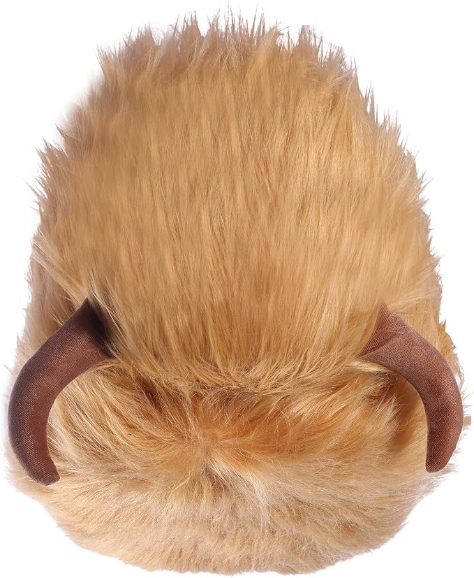 GIA Kids Ottoman with Storage, Foot Stand and Wooden Legs, MacGregor Highland Cow, Brown