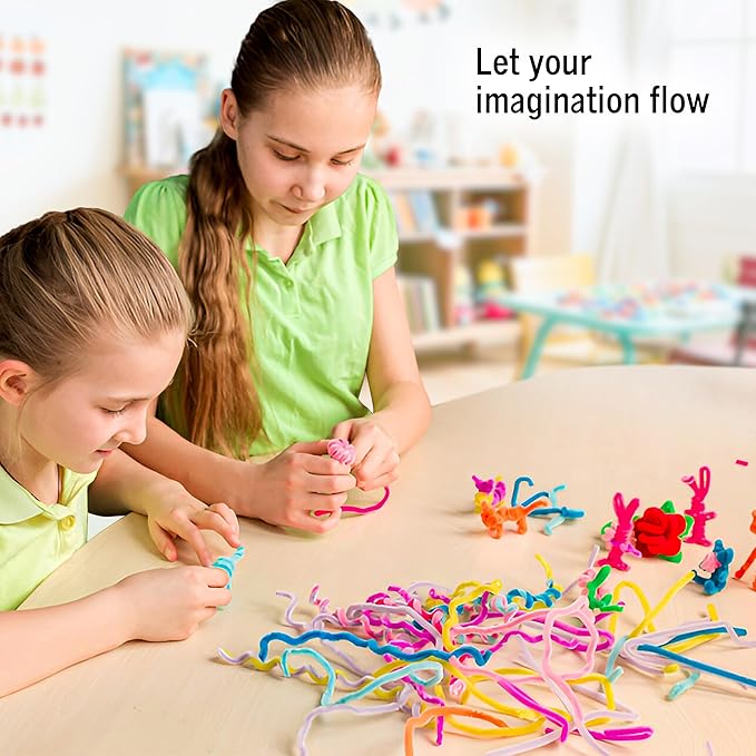 Pipe Cleaners Craft - 100 Pcs White Chenille Stems, 6mm x 12 Inch Fuzzy Sticks, Great for DIY Arts and Craft Projects and Decorations