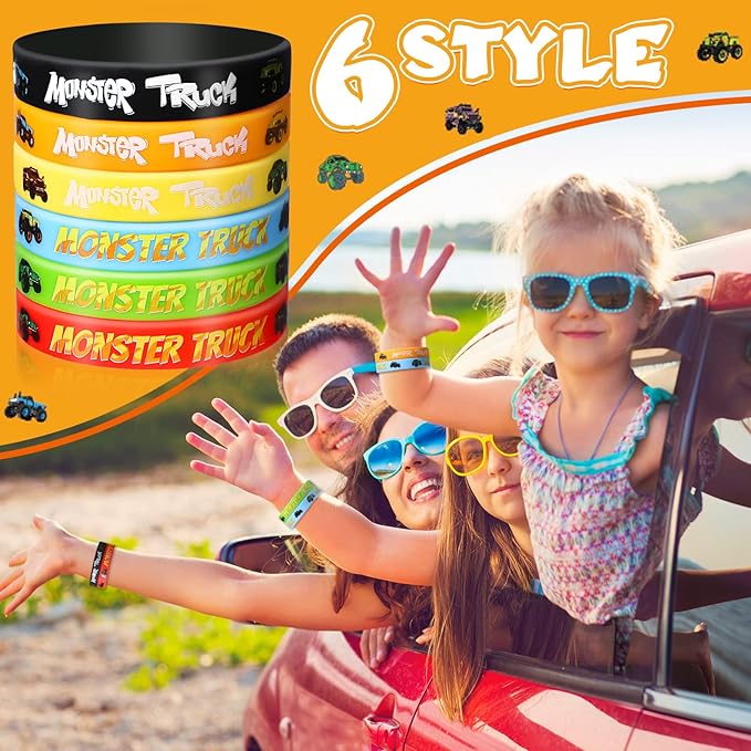 24 Pieces Truck Birthday Party Favors Truck Silicone Bracelets Truck Party Decoration Truck Silicone Wristbands for Kids Construction Truck Birthday Baby Shower Party Supplies Classroom Rewards