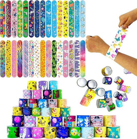 30 PCS Slap Bracelets Kids Party Favors,Bulk Emotions Camouflage Leopard Print Snap Bracelet Party Favors Supplies for kids&teens Gifts Teacher Classroom School Favors Prizes Christmas Gift