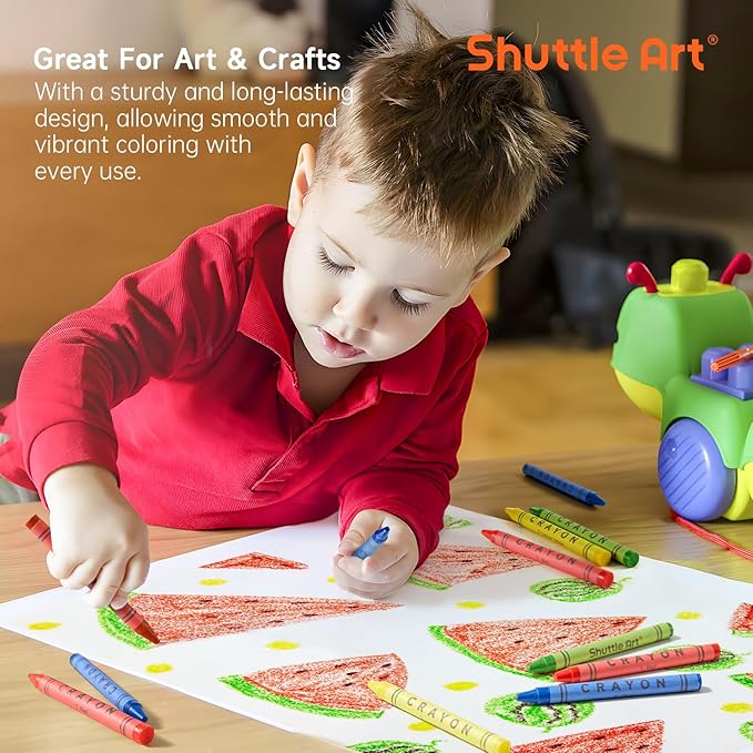 Shuttle Art Crayons Bulk Set - 200 Packs of 4 Assorted Colors (Total 800 Crayons), Non-Toxic Crayons Individual Packs for Party Favors, Restaurants, School Supplies for Teachers