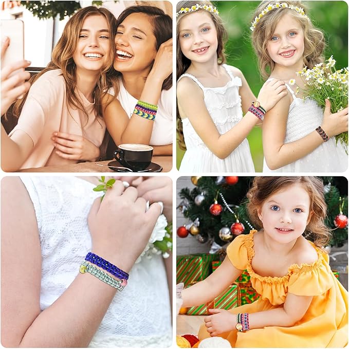 Friendship Bracelet Making Kit Toys ,DIY Arts and Crafts for Kids Ages 6-12,2 in 1 Bracelets String Maker Toys Set,Jewelry String Maker Kit,Christmas Birthday Gifts for Girl 8-12 Years Old (Green)