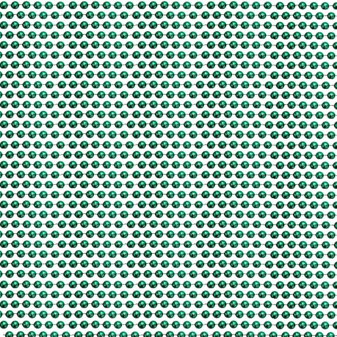 33 inch 07mm Round Metallic Green Mardi Gras Beads - 6 Dozen (72 Necklaces)