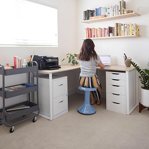 ECR4Kids ACE Active Core Engagement Wobble Stool, 18-Inch Seat Height, Flexible Seating, Powder Blue