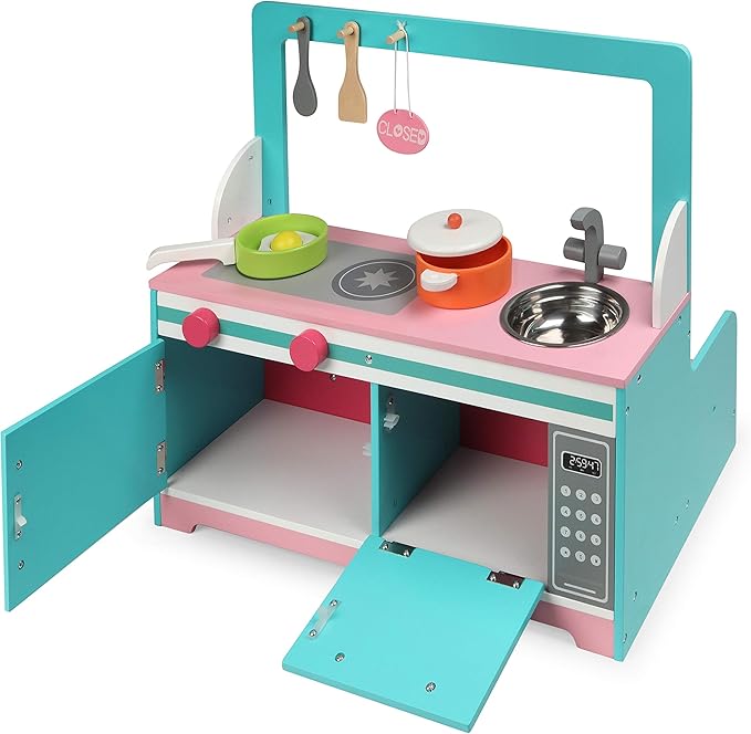 Badger Basket Double-Sided Retro Diner and Kitchen Doll Playset with Realistic Accessories for 18 to 20-Inch Dolls