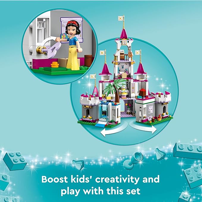 LEGO Disney Princess Ultimate Adventure Castle Building Toy 43205, Kids Can Build a Toy Disney Castle, Disney Gift Idea for Boys Girls with 5 Disney Princess Mini-Dolls, Ariel, Rapunzel and Snow White