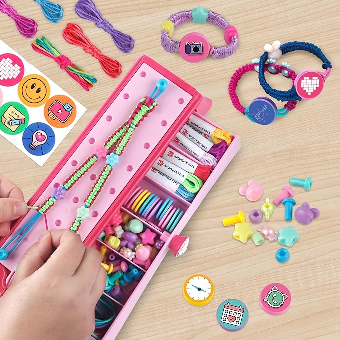 Friendship Bracelet Making Kit for Girls, Arts and Crafts for Kids Age 8-12, DIY Jewelry String Maker Kit Toys, Bracelets Maker Craft, Christmas Birthday Gifts for Ages 6 7 8 9 10 11 12 Year Old