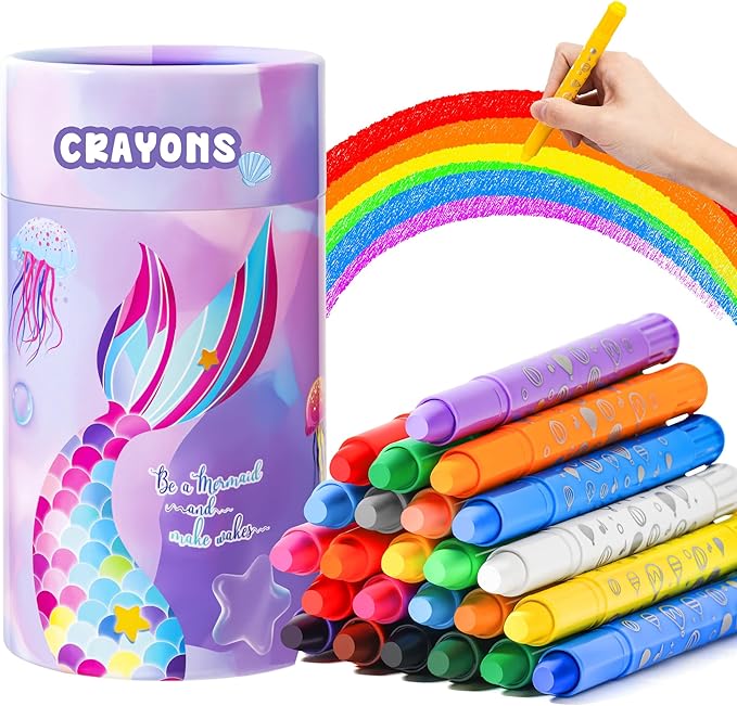 DreamCandy Twist Crayons for Toddlers,24 Colors Non Toxic Washable Crayons for Kids,Art Supplies Drawing Coloring Crayon Set,Gift for Boys and Girls,Back to School,Stocking Stuffers