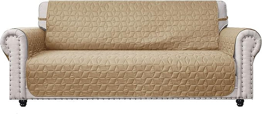 Ameritex Couch Sofa Slipcover 100% Waterproof Nonslip Quilted Furniture Protector Slipcover for Dogs, Children, Pets Sofa Slipcover Machine Washable (Sand, 78'')