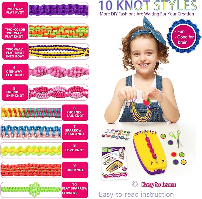 Friendship Bracelet Making Kit for Girls Age 6-12 | DIY Arts and Crafts for Kids | Christmas Birthday Gifts Ideas for Girl 7 8 9 10 11 Years Old | Popular Stocking Stuffers Toys Bulk Set (112PCS)