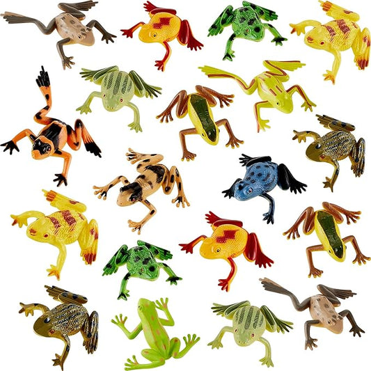 24 Pieces Plastic Frogs Toy Mini Vinyl Realistic Frog Toy Decorations Frogs Fun Rain Forest Character Toys Realistic Frog Figures Lifelike Toy for Crafting Party Supplies Home Decor Game