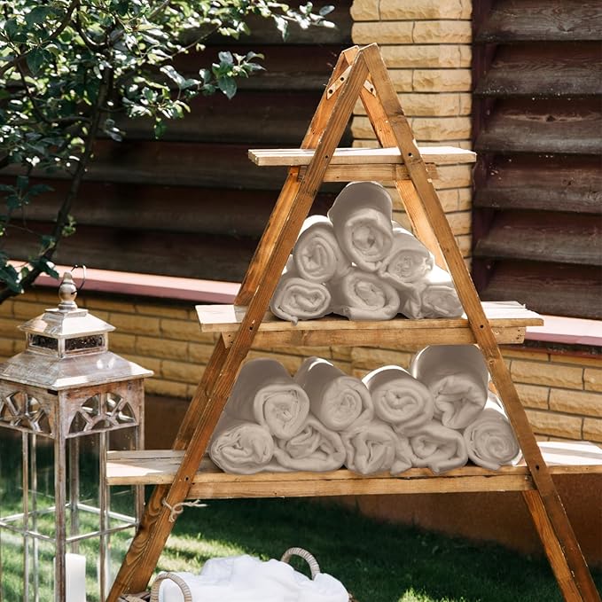 Buryeah 10 Pcs Fleece Blanket Bulk Soft Warm Fleece Blankets Cozy Lightweight Throw Blankets Plush Pet Throw Blanket for Home Bed Sofa Office Wedding Gifts Travel(50" x 60",Light Tan)