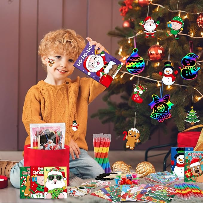 BenLouis Christmas Party Favors for Kids Christmas Classroom Gifts Prize Stockings Filler Coloring Books Bulk for Students Crafts Xmas Holiday School Goodie Bag Stuffer（12Set Gingerbread）