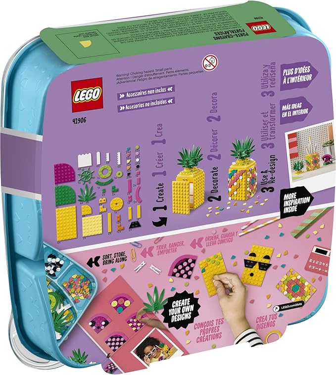 LEGO DOTS Pineapple Pencil Holder 41906 DIY Craft Decorations Kit, A Fun Craft kit for Kids who Like Arts and Crafts Projects, That Also Makes a Great Holiday or Birthday Gift (351 Pieces)