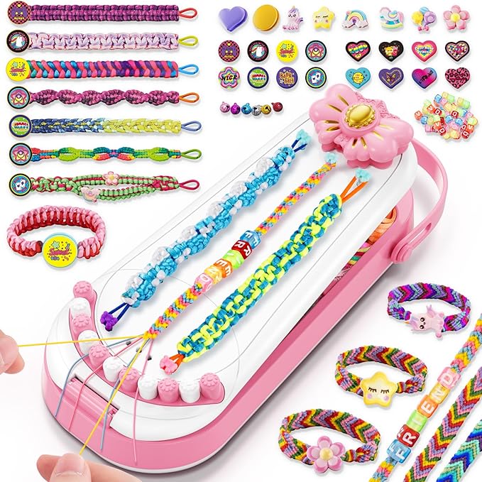 Friendship Bracelet Making Kit for Girls-DIY Bracelets Maker Art & Craft Kits for Kids-Jewelry String Braiding Set Toys for Age 6 7 8 9 10 11 12 Year Old Girl Advent Calendar Christmas Birthday Gifts