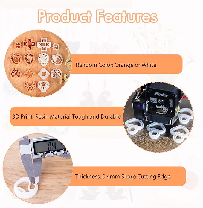 Puocaon American Bison Clay Cutters - 4 Shapes Clay Cutters for Polymer Clay Jewelry, Skull Polymer Clay Cutters for Earrings, 3D Print Polymer Clay Cutters for Jewelry Making, Cow Clay Jewelry Cutter