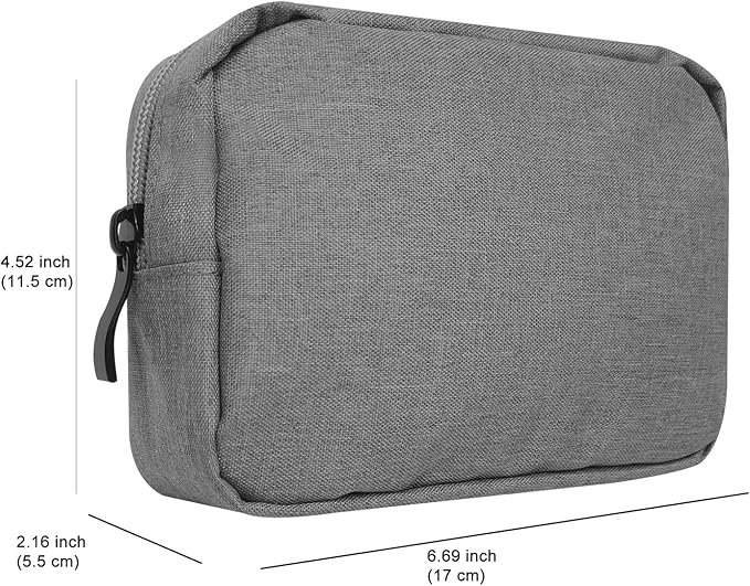 HSYAMY Small Cosmetic Bag for Women, 2 Pack Travel Makeup Bag, Portable Zipper Nylon Storage Pouch Mini Organizer Toiletry Bag for Girl, Grey