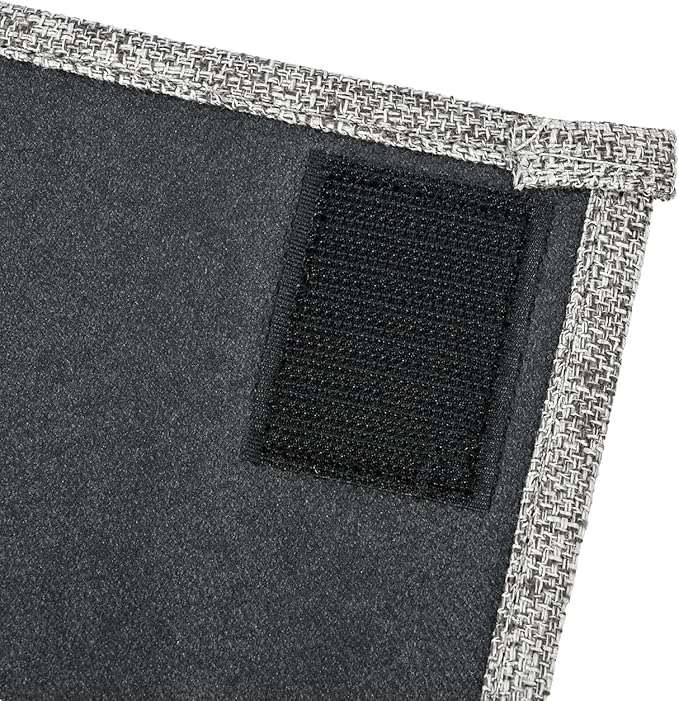 Zafit Linen 4 Pockets Bedside Caddy, Bedside Storage Organizer for Magazine, Remotes, Phone (Classic Grey)