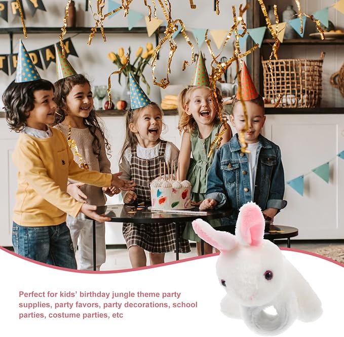 Kisangel 1pc Plush Huggable Stuffed Animals Jungle Themed Slap Bracelet Wrist Hugger Plush for Jungle Party Favors(As Shown 4)