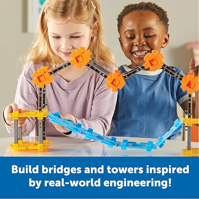 Learning Resources STEM Explorers Bridge Builders Classroom Set, 305 Pieces, Ages 5+, Building Toys, STEM Projects, Science for Kids