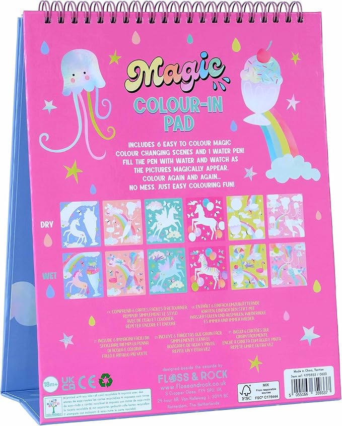 Floss & Rock Fantasy Easel Watercard and Pen Kit, 10.23-inch Length, Learning Materials, Drawing and Painting