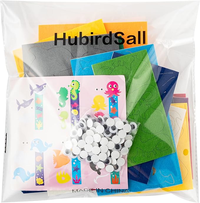 HubirdSall Ocean Animal Felt Craft Kit - Make Your Own Under The Sea Bookmarks and Party Favors for Kids