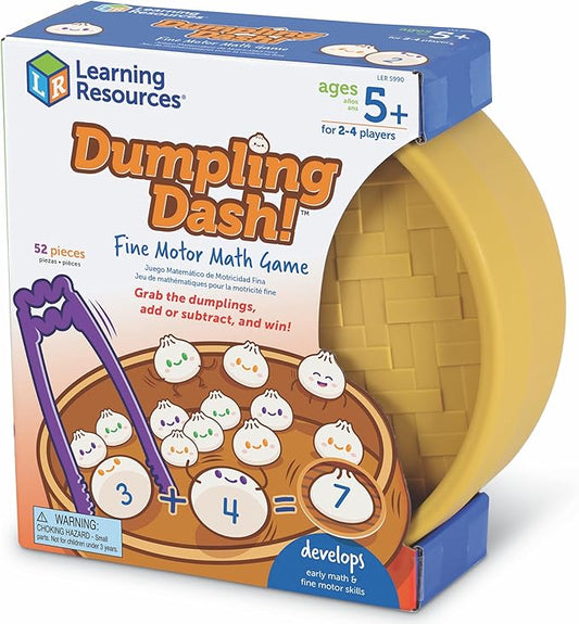 Learning Resources Dumpling Dash! Fine Motor Math Game, Kindergarten Homeschool, Math Games, Kindergarten Toys, Ages 5+