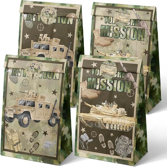 camouflage Party Favor Bags Army Goodie Bags Army Party Favors for Kids camo Birthday Party Supplies