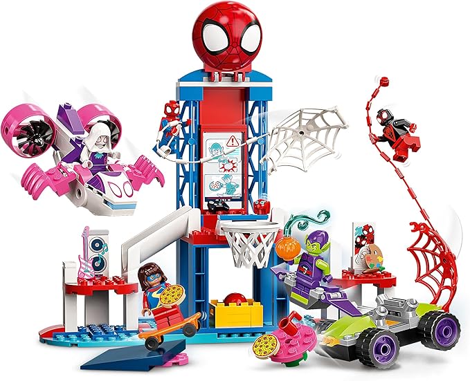 LEGO® Super Heroes Marvel Spidey and His Amazing Friends Spider-Man Webquarters Hangout 10784 Building Kit;Marvel Minifigures