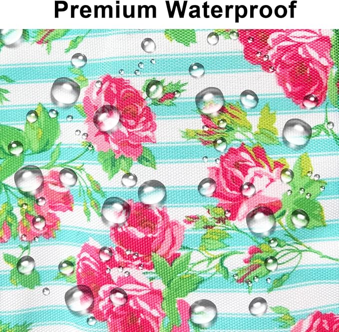 Wheelchair Storage Bag, Double-Sided Armrest Pouch with Cup Holder and Reflective Strip, for Wheelchairs and Walkers (White Floral)