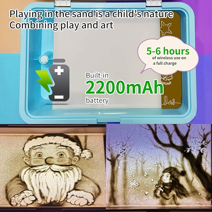 18" Wireless Sand Painting Light Box,Light Up Activity Board,Bright Light Table for Kids,Sensory Toy for Toddlers,Light Table Manipulatives Birthday Gifts for Boys Girls
