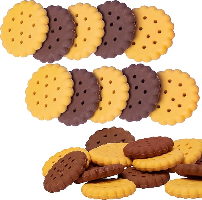 KR. LIF Cookie Food Erasers Set Cute Erasers for Kids Bulk- 6 Packs 36 PCS - Novelty Puzzle Erasers