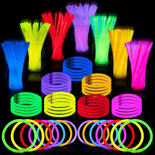 JOYIN 144 Pcs 8" Glowsticks, Bracelets Necklaces, Glow in the Dark Party Favors, Easter, Christmas, Halloween Supplies Pack, Football Party Supplies